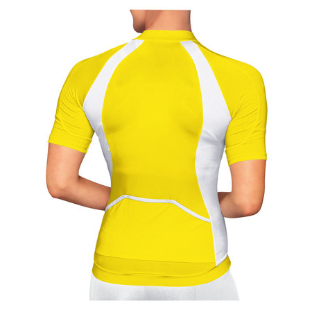 A blank Back View Beauty Woman Jersey Mockup In Blazing Yellow Color, to shows your designs as a graphic design professional.の写真素材