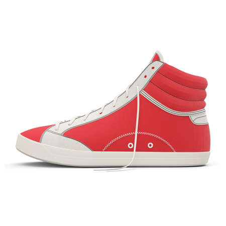 Just place your picture on this Impressive Sneakers Shoes Mockup In Poppy Red Color, and your products will be ready to be advertised.の写真素材