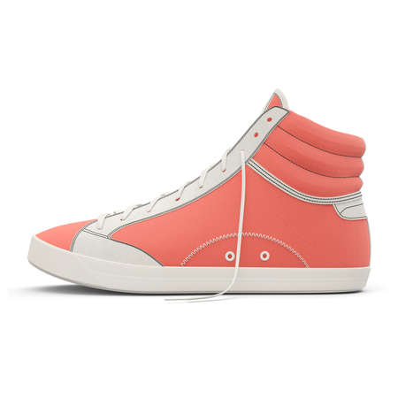 Just place your picture on this Impressive Sneakers Shoes Mockup In Fusion Coral Color, and your products will be ready to be advertised.の写真素材
