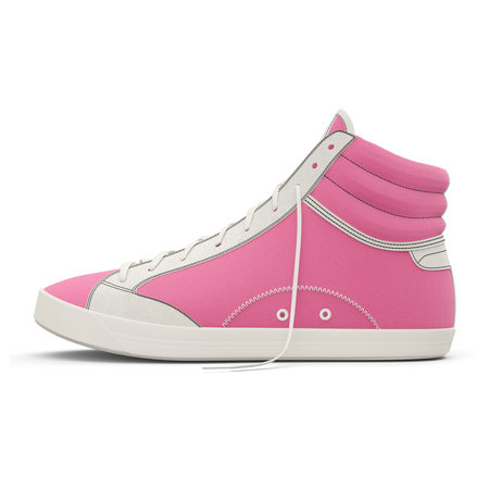 Just place your picture on this Impressive Sneakers Shoes Mockup In Pink Cosmos Color, and your products will be ready to be advertised.の写真素材
