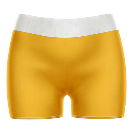 You can easily apply your incredible designs with this Awesome Girl Short Mockup In Gold Fusion Color.の写真素材