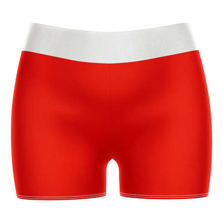You can easily apply your incredible designs with this Awesome Girl Short Mockup In Fusion Red Color.の写真素材
