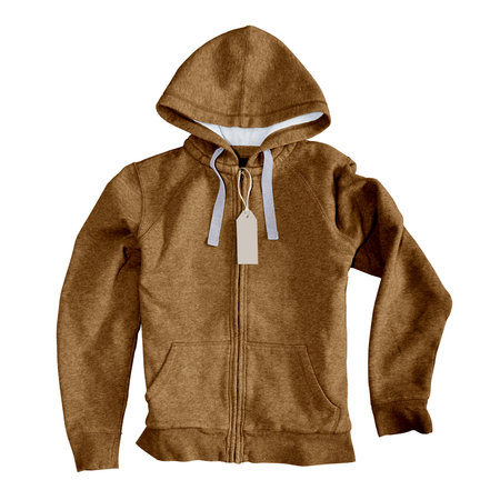 Use this Sweet Female Hoodie Mockup In Sepia Brown Color, to make your design is displayed as effectively and more beautifully.の写真素材