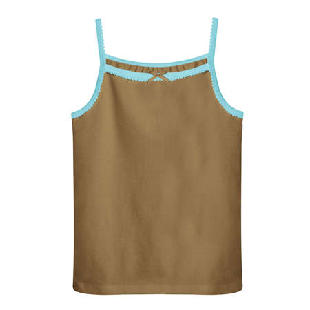 Just drop your artwork into this Stylish Baby Girl Tank Top Mockup In Bronze Brown Color and start selling your design.の写真素材