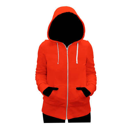 A high resolution Cute Female Hoodie Mockup In Fusion Red Color to help you present your cap designs beautifully.の写真素材