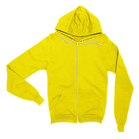 Showcase your designs like an expert graphic designer with this Awesome Zip Up Sweatshirt Mockup In Blazing Yellow Color. Customize everything you need.の写真素材