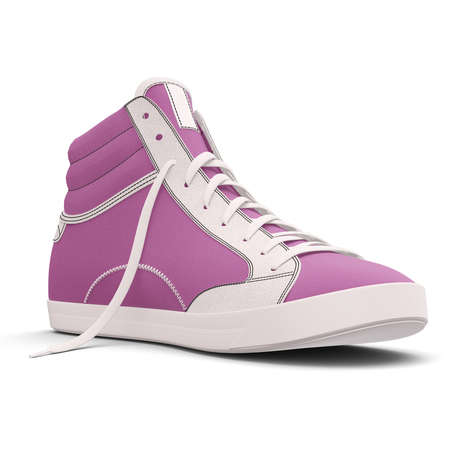 You can easily visualize your great design ideas with this Side View Amazing Sneakers Shoes Mockup In Royal Lilac Color.の写真素材