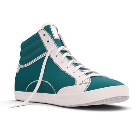 You can easily visualize your great design ideas with this Side View Amazing Sneakers Shoes Mockup In Green Eden Color.の写真素材