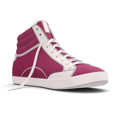 You can easily visualize your great design ideas with this Side View Amazing Sneakers Shoes Mockup In Dark Sangria Color.の写真素材