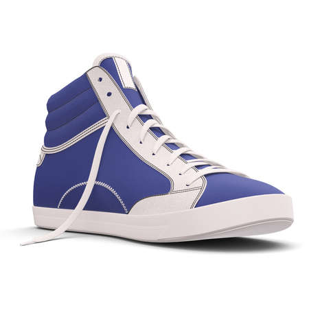 You can easily visualize your great design ideas with this Side View Amazing Sneakers Shoes Mockup In Royal Blue Color.の写真素材