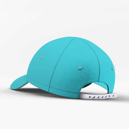 This Back View Fantastic Basketball Cap Mockup In Blue Curacao Color, can help you to implement your extraordinary designs.の写真素材
