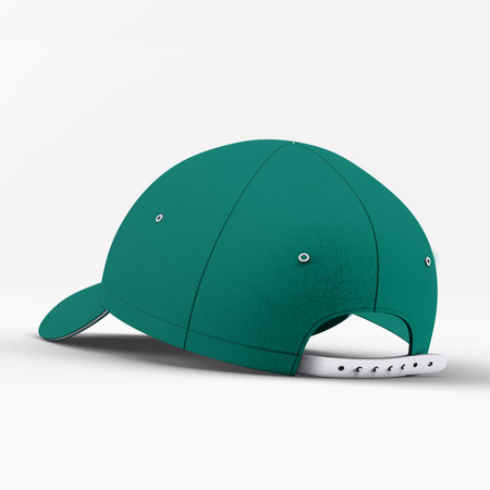 This Back View Fantastic Basketball Cap Mockup In Bear Grass Color, can help you to implement your extraordinary designs.の写真素材