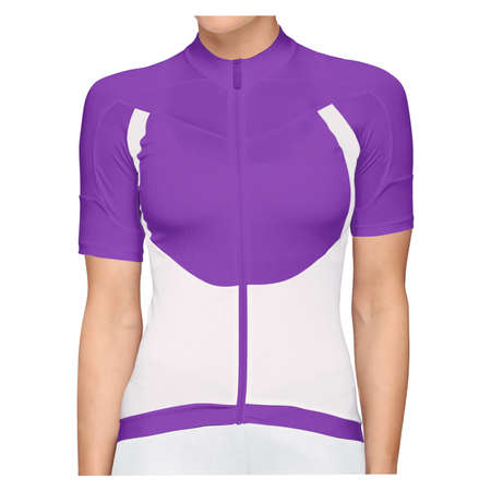 By using this Front View Beauty Woman Jersey Mockup In Ultra Violet Color, give your artwork a boost.の写真素材