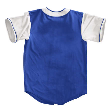 Add your amazing designs or to this Back View Popular Baseball Jersey Mockup In Dazzling Blue Color, and everything will be done.の写真素材