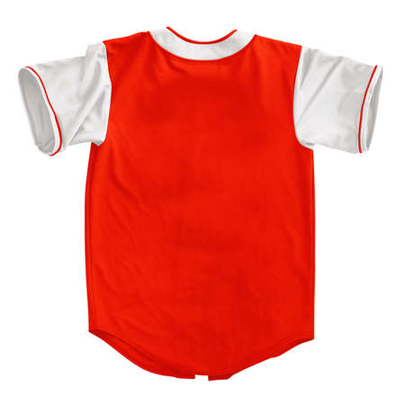 Add your amazing designs or  to this Back View Popular Baseball Jersey Mockup In Fusion Red Color, and everything will be done.の写真素材