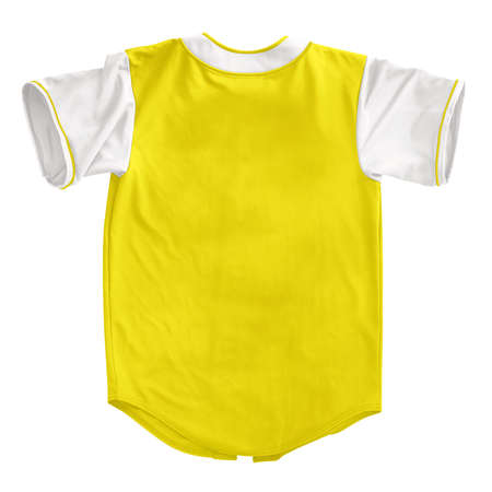 Add your amazing designs or to this Back View Popular Baseball Jersey Mockup In Blazing Yellow Color, and everything will be done.の写真素材