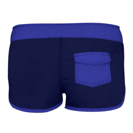 Get stylish pictures with this Back View Simple Women Shorts Mockup In Clematis Blue Color, your client never lost.の写真素材