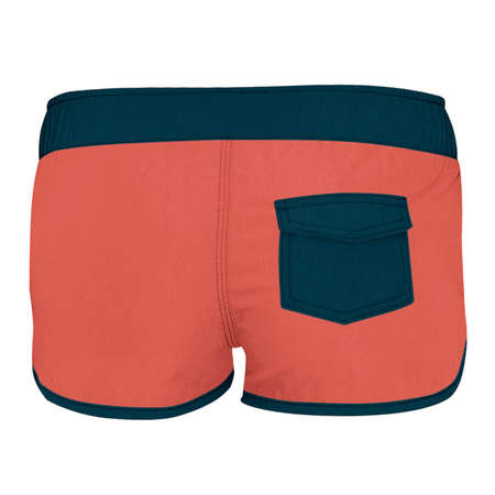 Get stylish pictures with this Back View Simple Women Shorts Mockup In Fusion Coral Color, your client never lost.の写真素材