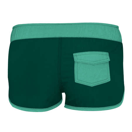 Get stylish pictures with this Back View Simple Women Shorts Mockup In Bear Grass Color, your client never lost.の写真素材