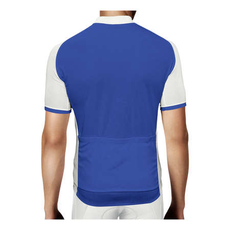 With this Back View Stylish Man Jersey In Dazzling Blue Color, you can promote your more beautiful and valuable.の写真素材
