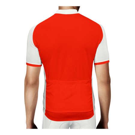 With this Back View Stylish Man Jersey In Fusion Red Color, you can promote your more beautiful and valuable.の写真素材