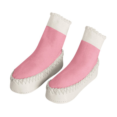 Use this blank Side View Sweet Baby Non Slip Socks Mockup In Candy Pink Color to make your design becomes more luxurious.の写真素材