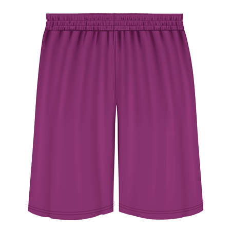 Add your graphics as much as you want, to this Front View Classical  Basketball Shorts Mockup In Radiant Orchid Color. You can use it super easily.の写真素材