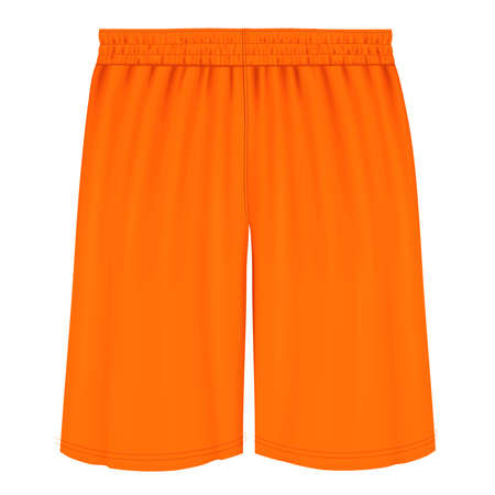 Add your graphics as much as you want, to this Front View Classical  Basketball Shorts Mockup In Carrot Curl Color. You can use it super easily.の写真素材