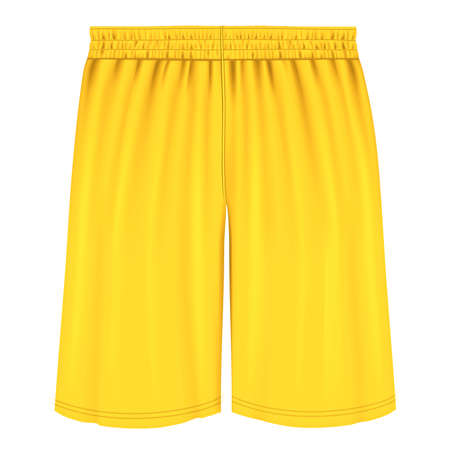 Add your graphics as much as you want, to this Front View Classical  Basketball Shorts Mockup In Lemon Zest Color. You can use it super easily.の写真素材