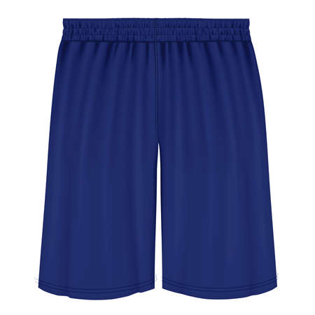 Add your graphics as much as you want, to this Front View Classical  Basketball Shorts Mockup In Deep Ultramarine Color. You can use it super easily.の写真素材