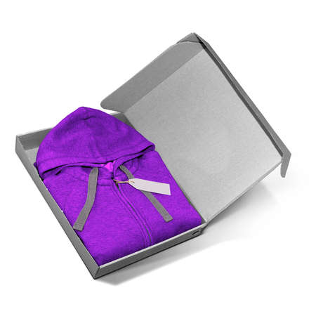 Advertise your or design with this Popular Female Hoodie Mockup In a Box , In Ultra Violet Color. Don't waste your time.の写真素材