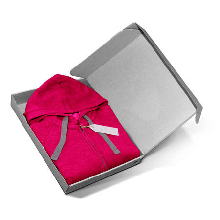 Advertise your or design with this Popular Female Hoodie Mockup In a Box , In Beetroot Purple Color. Don't waste your time.の写真素材