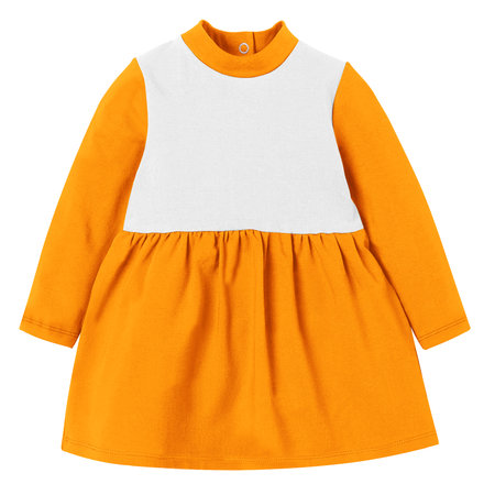 Make your fantastic design or artistic with this Beauty Baby Girl Dress Mockup In With Collar Gold Fusion Color.の写真素材