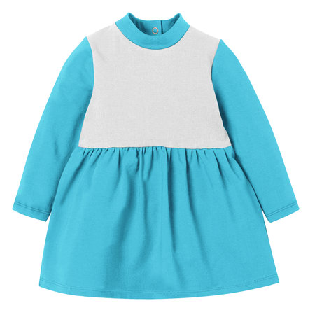 Make your fantastic design or artistic with this Beauty Baby Girl Dress Mockup In With Collar Angel Blue Color.の写真素材