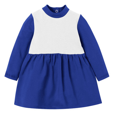 Make your fantastic design or artistic with this Beauty Baby Girl Dress Mockup In With Collar Dazzling Blue Color.の写真素材