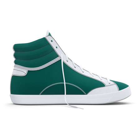 Get fashionable photos and never lost your beloved customer, with this Excellent Sneakers Shoes Mockup In Alpine Green Color.の写真素材