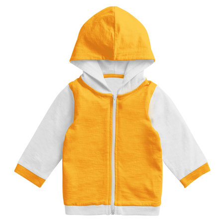 By using this Wonderful Baby Hoodie Mockup In Gold Fusion Color, show off your design style like a pro,の写真素材