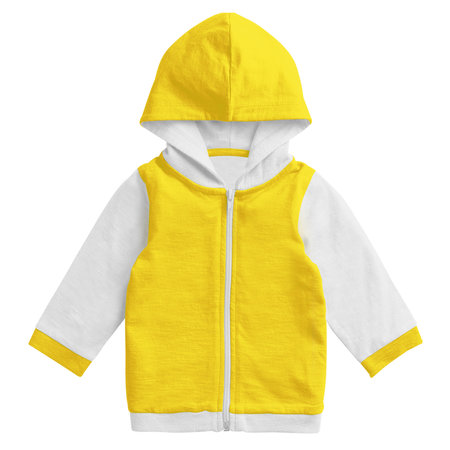 By using this Wonderful Baby Hoodie Mockup In Blazing Yellow Color, show off your design style like a pro,の写真素材