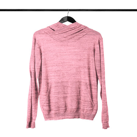 A professional Sweet Womens Hoodie In Candy Pink Color With Hanger to show your brand or Designs.の写真素材