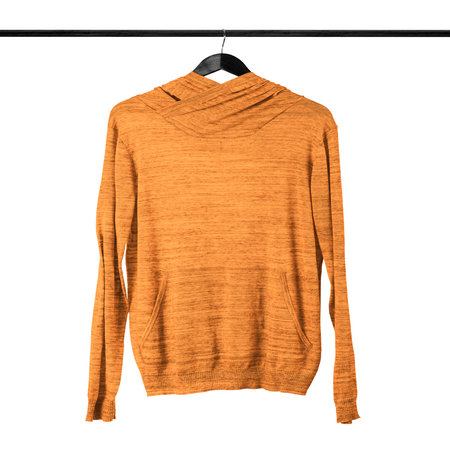 A professional Sweet Womens Hoodie Mockup In Iceland Poppy Color With Hanger to show your brand or Designs.の写真素材