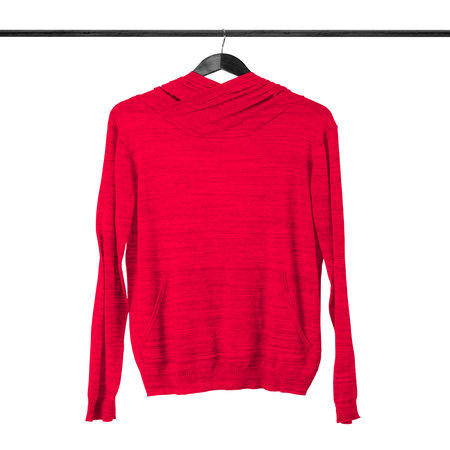 A professional Sweet Womens Hoodie Mockup In Red Lollipop Color to show your brand or Designs.の写真素材