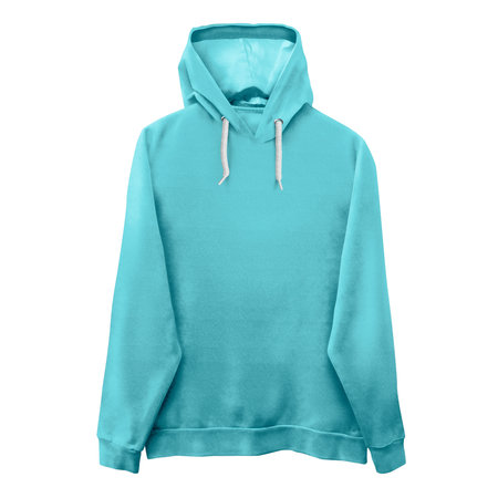 A modern Front View Wonderful Hoodie Mockup In Angel Blue Color template, to form your work more faster.の写真素材