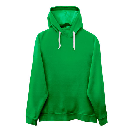 A modern Front View Wonderful Hoodie Mockup In Green Bee Color template, to form your work more faster.の写真素材