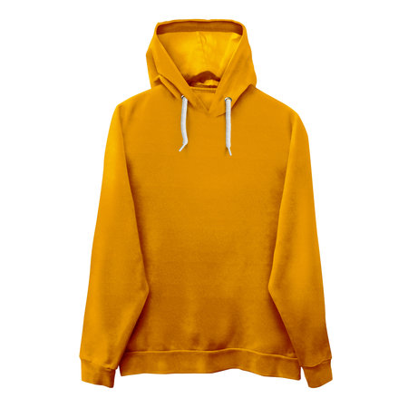A modern Front View Wonderful Hoodie Mockup In Gold Fusion Color template, to form your work more faster.の写真素材