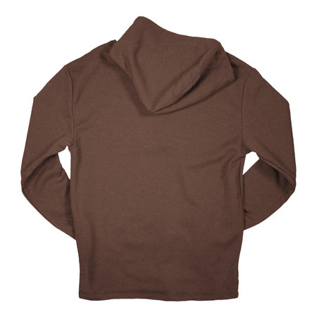 Use this Back View Stylish Pullover Hoodie Mockup In Tiramisu Brown Color, to make your design is displayed as effectively and more beautiful.の写真素材