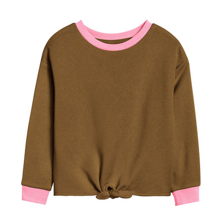 This Sweet Baby Blouse Mockup In Bronze Brown Color, will give a perfect scene to make your designs products more life.の写真素材