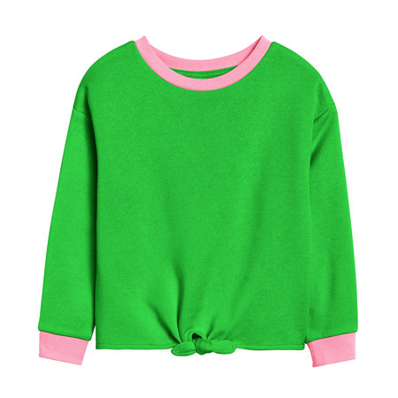 This Sweet Baby Blouse Mockup In Classic Green Color, will give a perfect scene to make your designs products more life.の写真素材