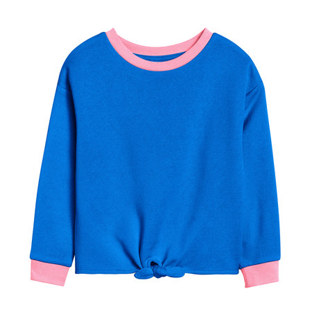 This Sweet Baby Blouse Mockup In Brilliant Blue Color, will give a perfect scene to make your designs products more life.の写真素材