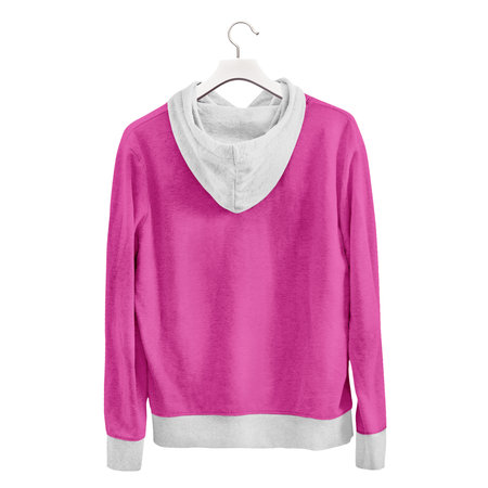 Get more beauty to your design by using this Back View Simple Girls Hoodie MockUp In Shell Pink Color.の写真素材