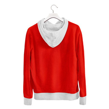 Get more beauty to your design by using this Back View Simple Girls Hoodie MockUp In Fusion Red Color.の写真素材